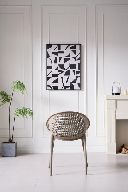 TuHome Selva Modern Dining Chair, Sophisticated High-Back Up - Taupe