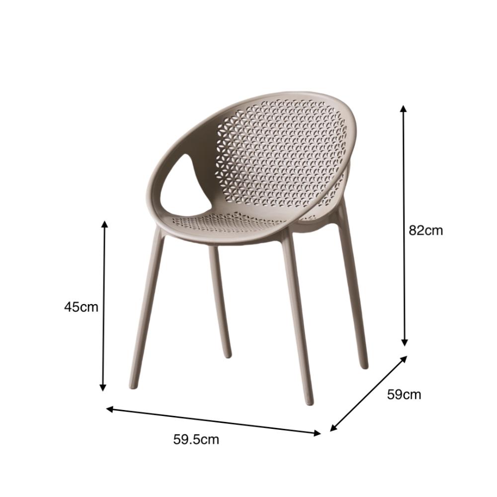 TuHome Selva Modern Dining Chair, Sophisticated High-Back Up - Taupe