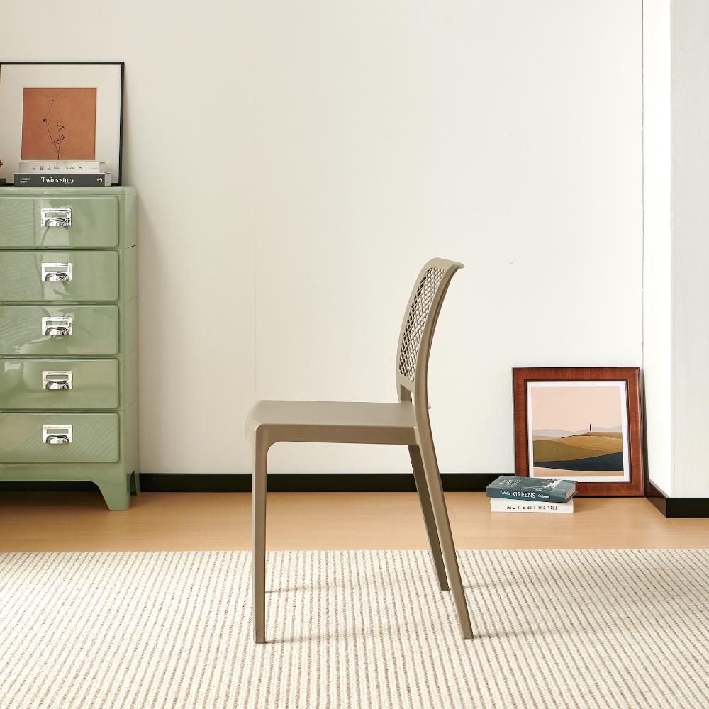 TuHome Manhattan Modern Dining Chair, Sophisticated High-Bac - Taupe
