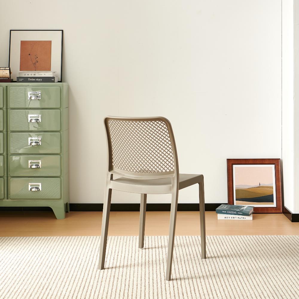 TuHome Manhattan Modern Dining Chair, Sophisticated High-Bac - Taupe