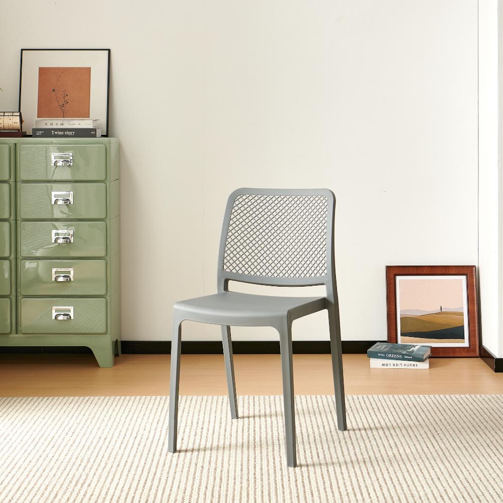 TuHome Manhattan Modern Dining Chair, Sophisticated High-Bac - Grey