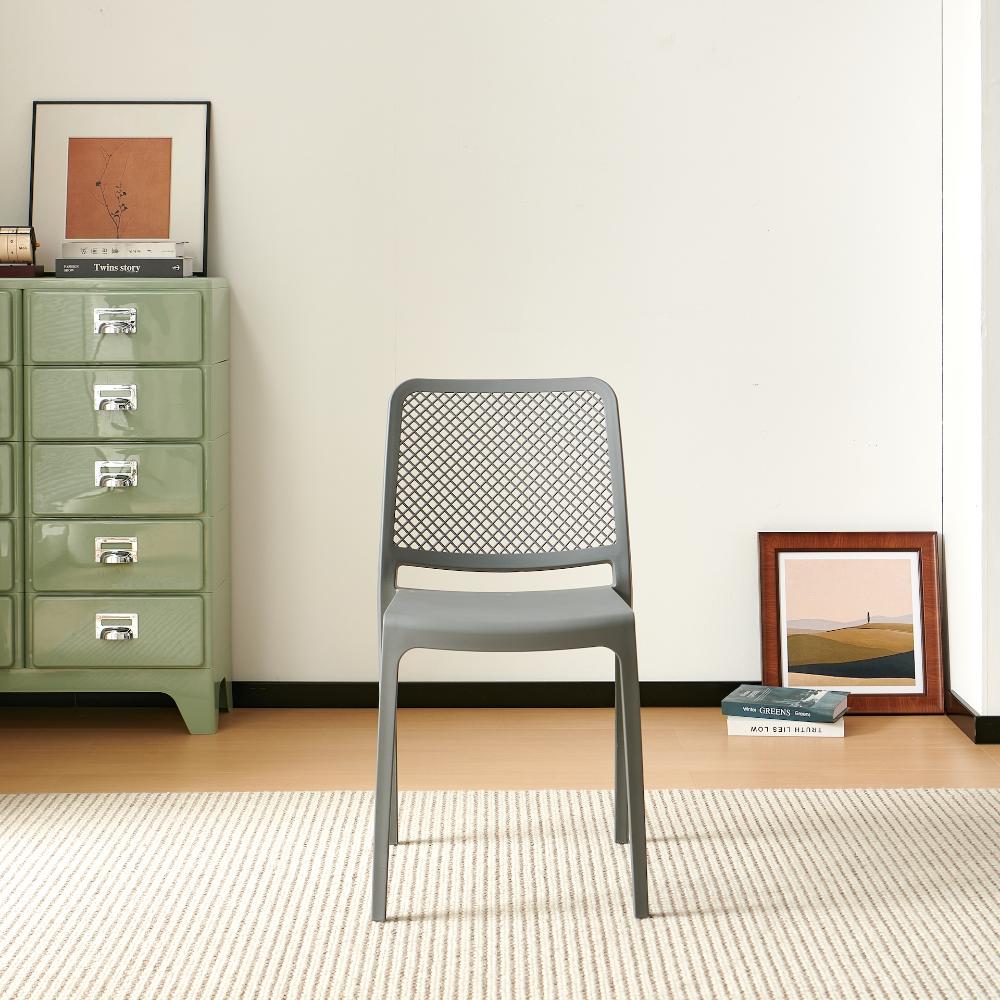 TuHome Manhattan Modern Dining Chair, Sophisticated High-Bac - Grey