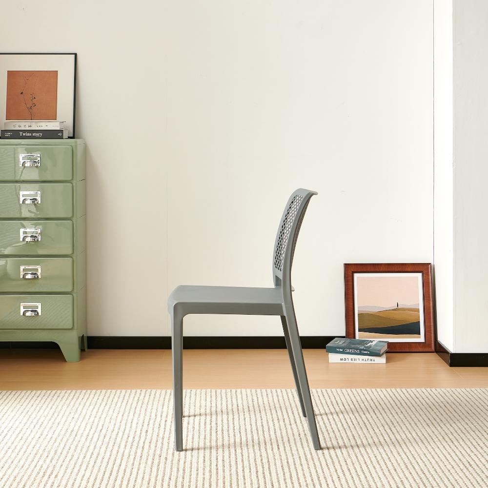 TuHome Manhattan Modern Dining Chair, Sophisticated High-Bac - Grey
