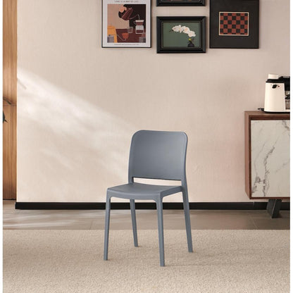 TuHome Triveca Mid-Century Modern Dining Chair, Luxe Upholst - Grey