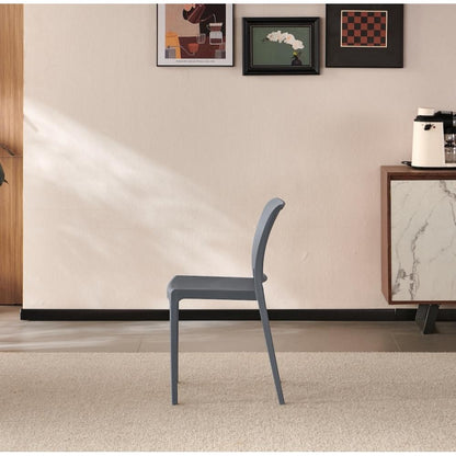 TuHome Triveca Mid-Century Modern Dining Chair, Luxe Upholst - Grey