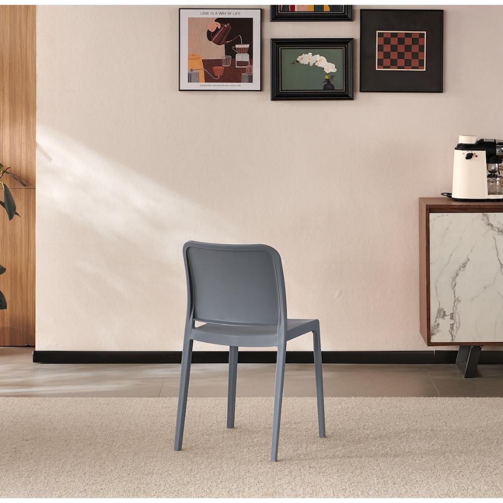 TuHome Triveca Mid-Century Modern Dining Chair, Luxe Upholst - Grey