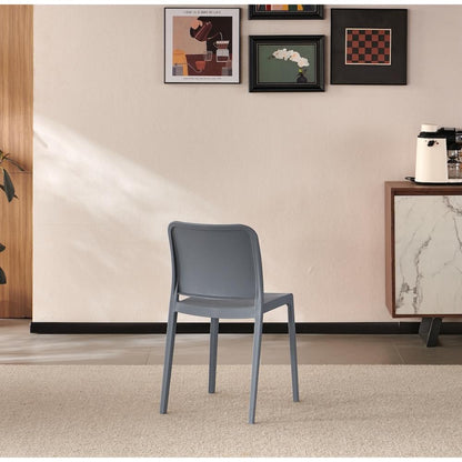 TuHome Triveca Mid-Century Modern Dining Chair, Luxe Upholst - Grey