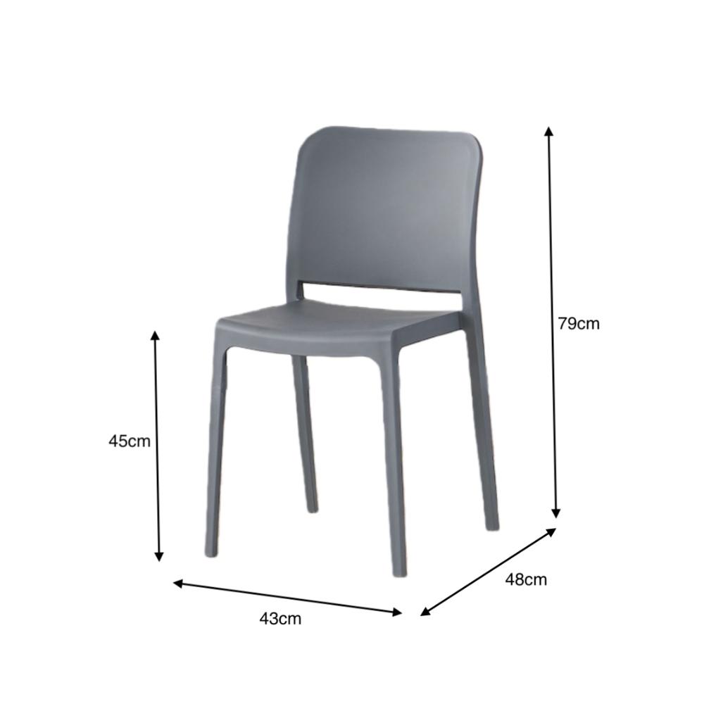 TuHome Triveca Mid-Century Modern Dining Chair, Luxe Upholst - Grey