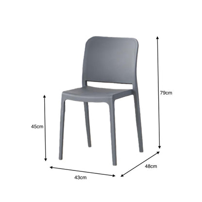 TuHome Triveca Mid-Century Modern Dining Chair, Luxe Upholst - Grey