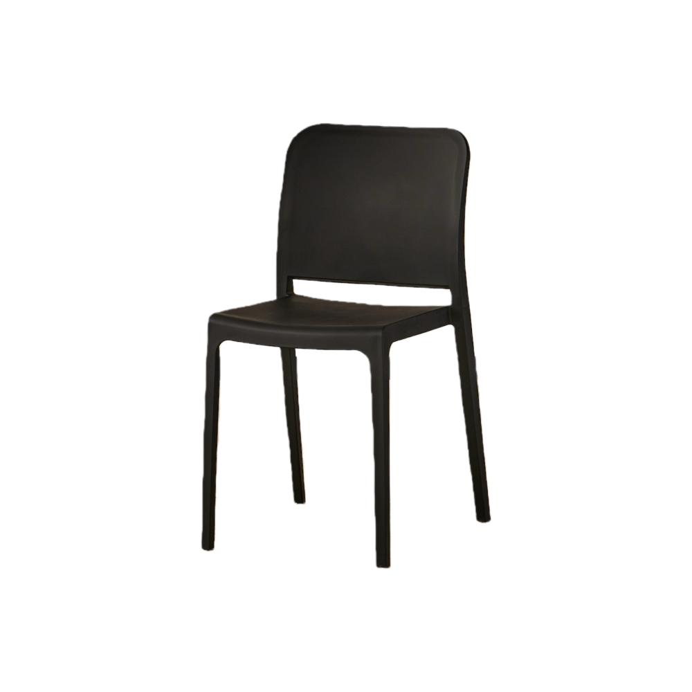 TuHome Triveca Mid-Century Modern Dining Chair, Luxe Upholst - Black
