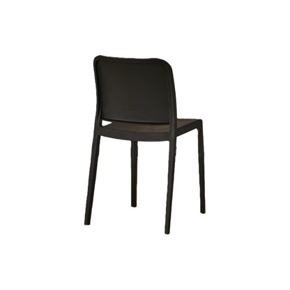 TuHome Triveca Mid-Century Modern Dining Chair, Luxe Upholst - Black