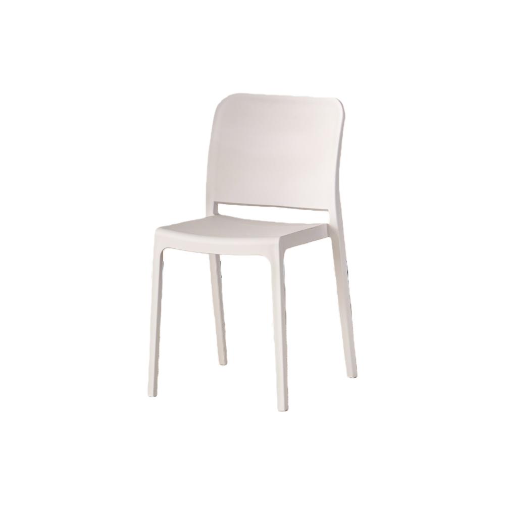 TuHome Triveca Mid-Century Modern Dining Chair, Luxe Upholst - White