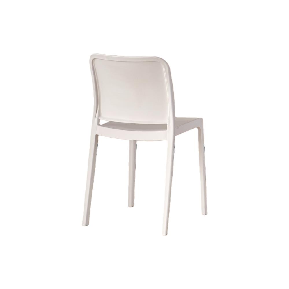 TuHome Triveca Mid-Century Modern Dining Chair, Luxe Upholst - White