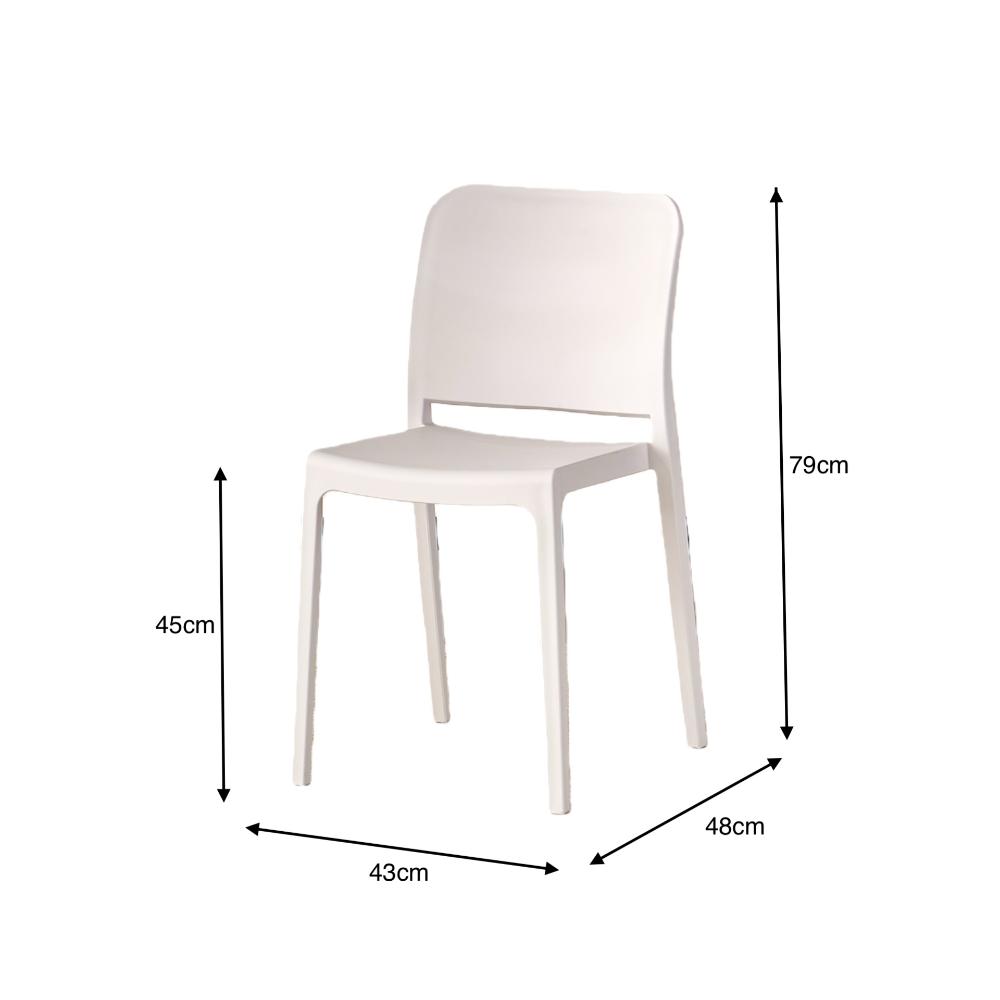 TuHome Triveca Mid-Century Modern Dining Chair, Luxe Upholst - White