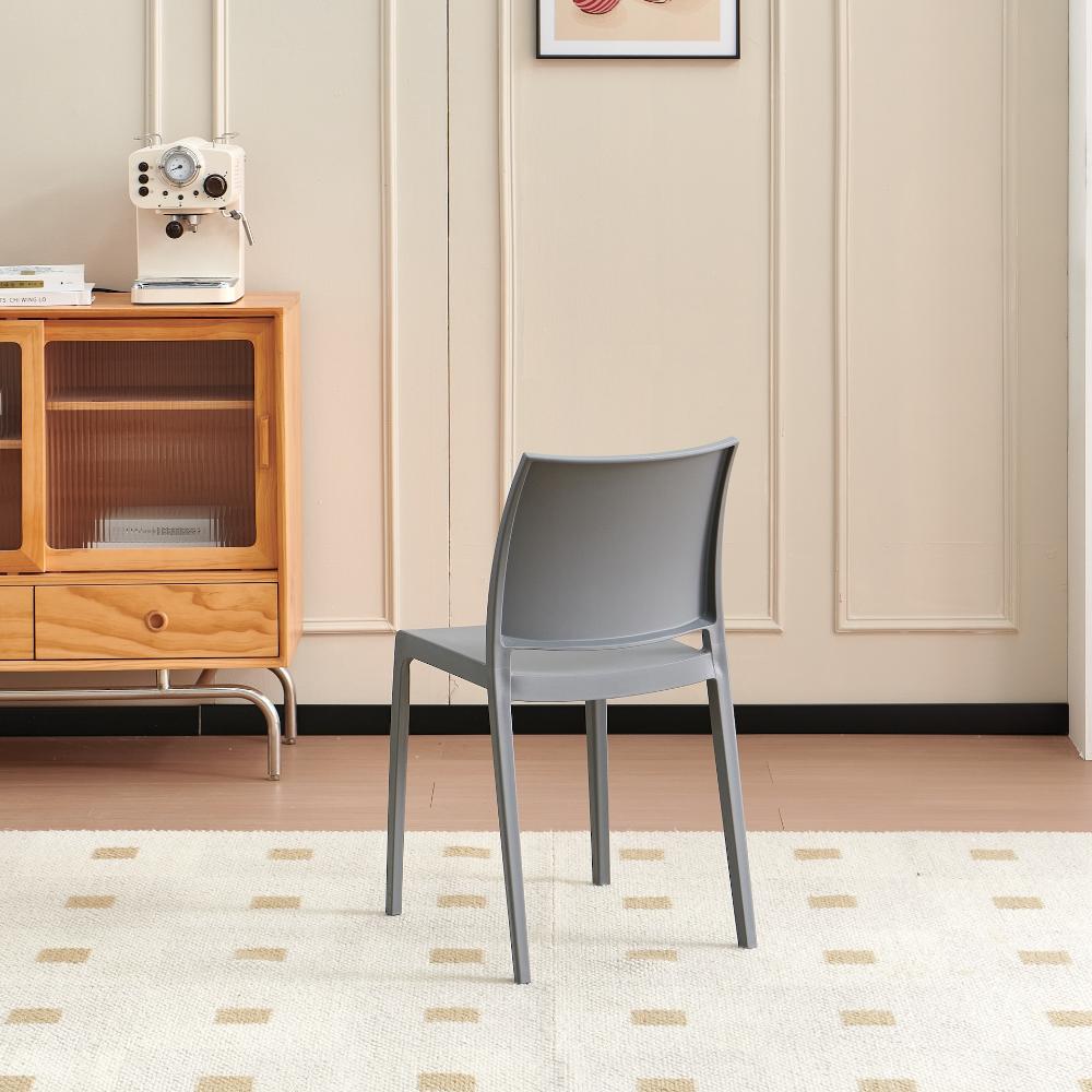 TuHome Soho Modern Dining Chair, Contemporary Compact Accent - Dark Grey