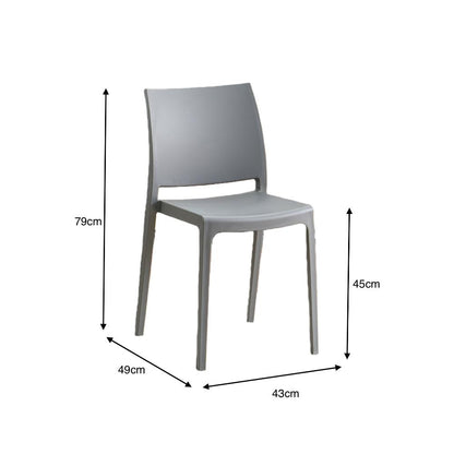 TuHome Soho Modern Dining Chair, Contemporary Compact Accent - Dark Grey