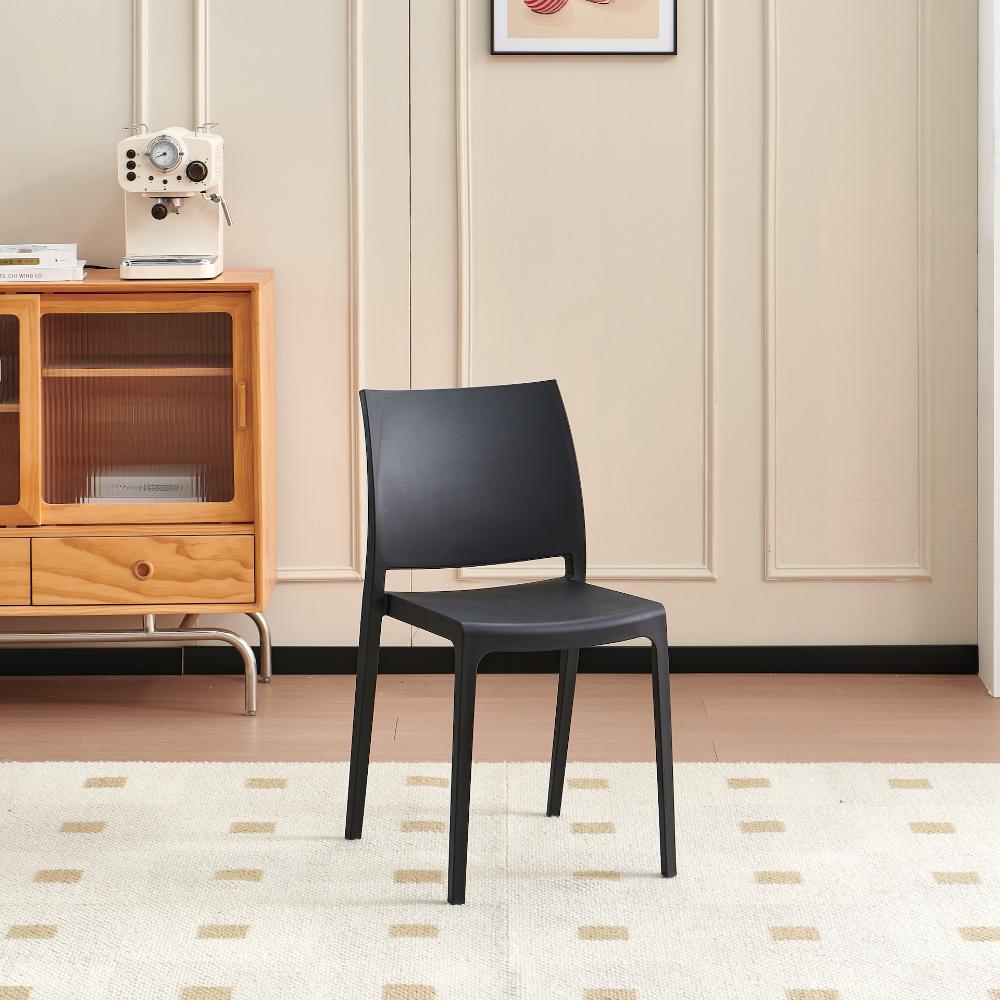 TuHome Soho Modern Dining Chair, Contemporary Compact Accent - Black