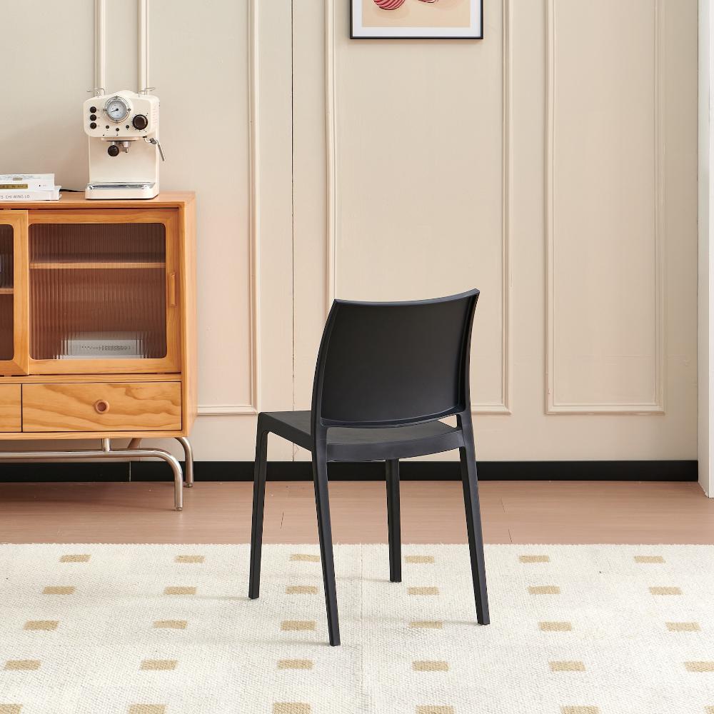 TuHome Soho Modern Dining Chair, Contemporary Compact Accent - Black