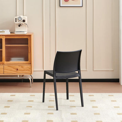 TuHome Soho Modern Dining Chair, Contemporary Compact Accent - Black
