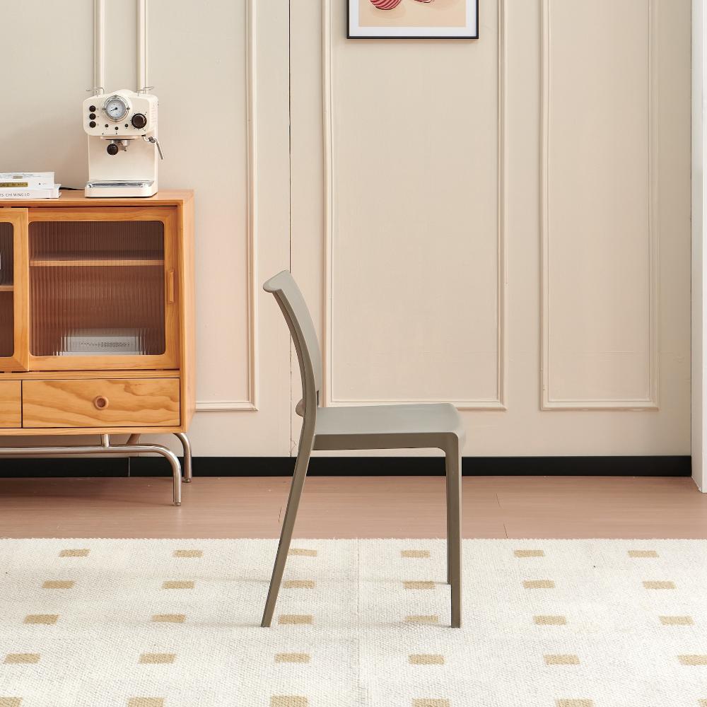 TuHome Soho Modern Dining Chair, Contemporary Compact Accent - Taupe