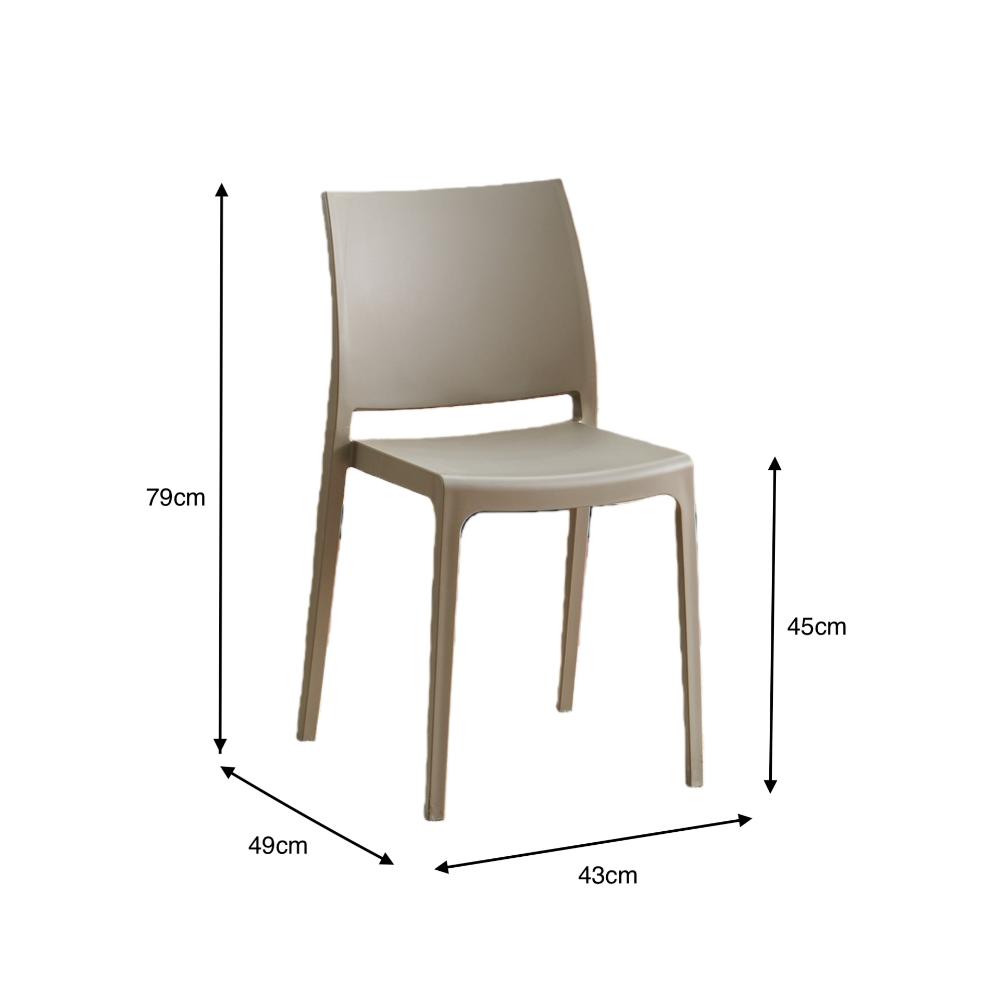 TuHome Soho Modern Dining Chair, Contemporary Compact Accent - Taupe