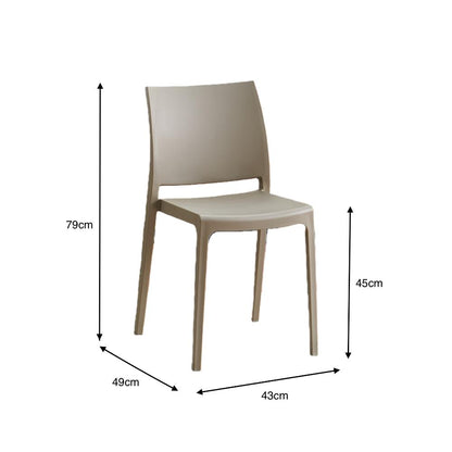 TuHome Soho Modern Dining Chair, Contemporary Compact Accent - Taupe