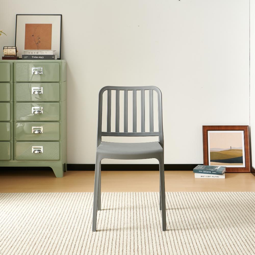 TuHome Brooklyn Industrial Dining Chair, Modern Urban Accent - Dark Grey
