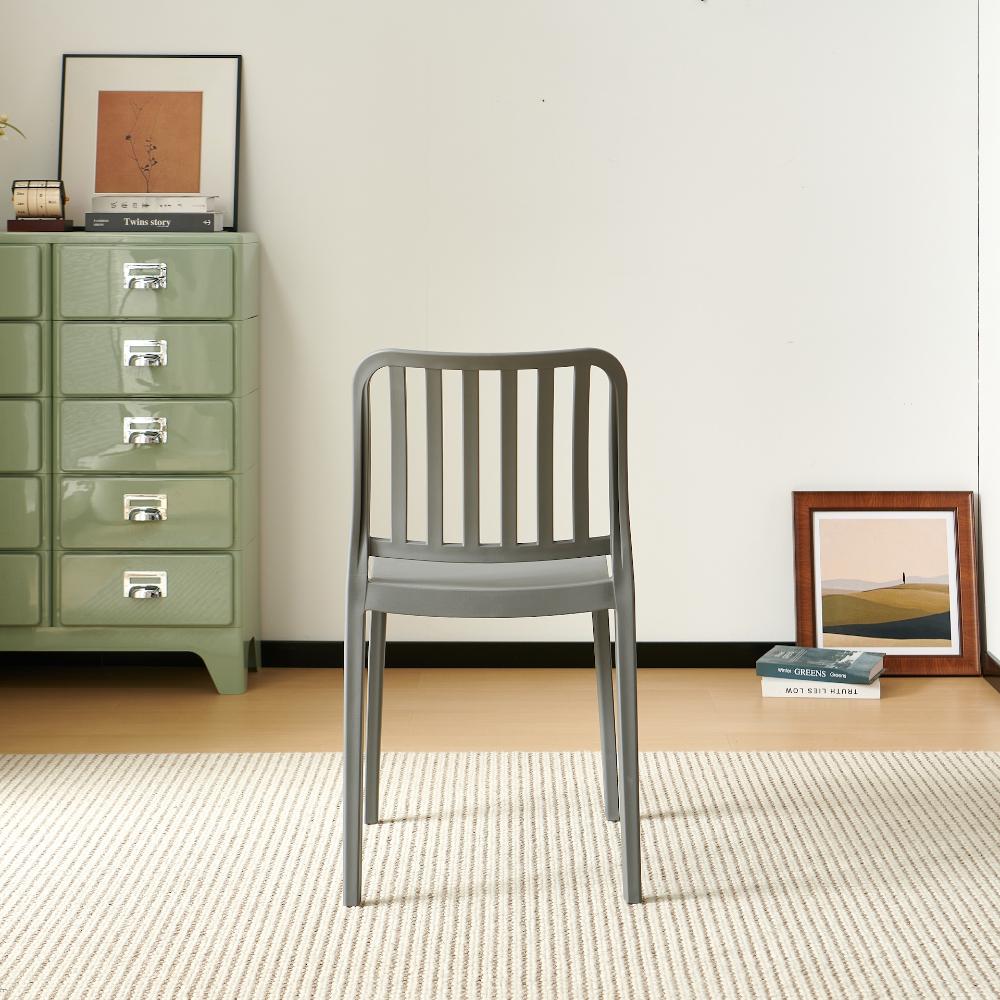 TuHome Brooklyn Industrial Dining Chair, Modern Urban Accent - Dark Grey
