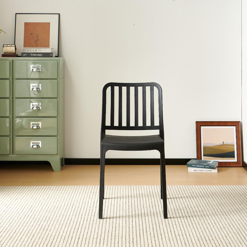 TuHome Brooklyn Industrial Dining Chair, Modern Urban Accent - Black