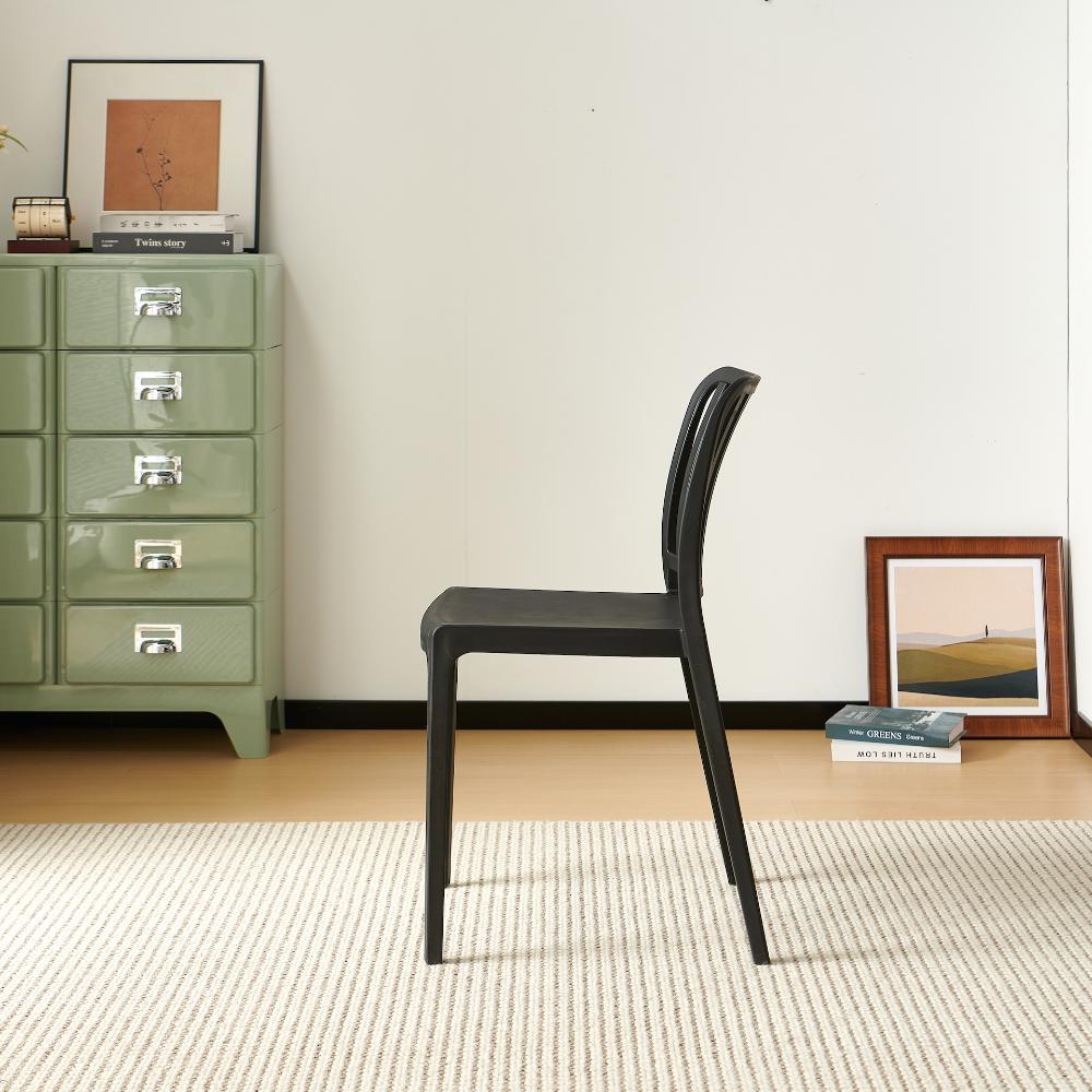 TuHome Brooklyn Industrial Dining Chair, Modern Urban Accent - Black