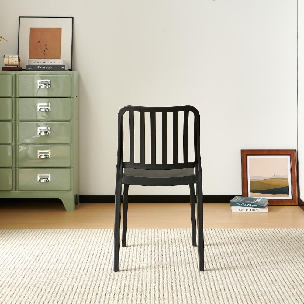 TuHome Brooklyn Industrial Dining Chair, Modern Urban Accent - Black