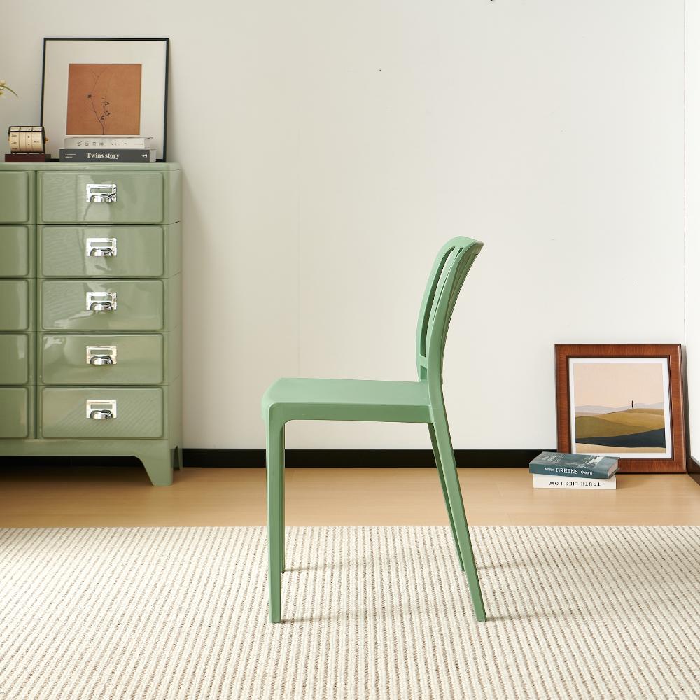 TuHome Brooklyn Industrial Dining Chair, Modern Urban Accent - Green