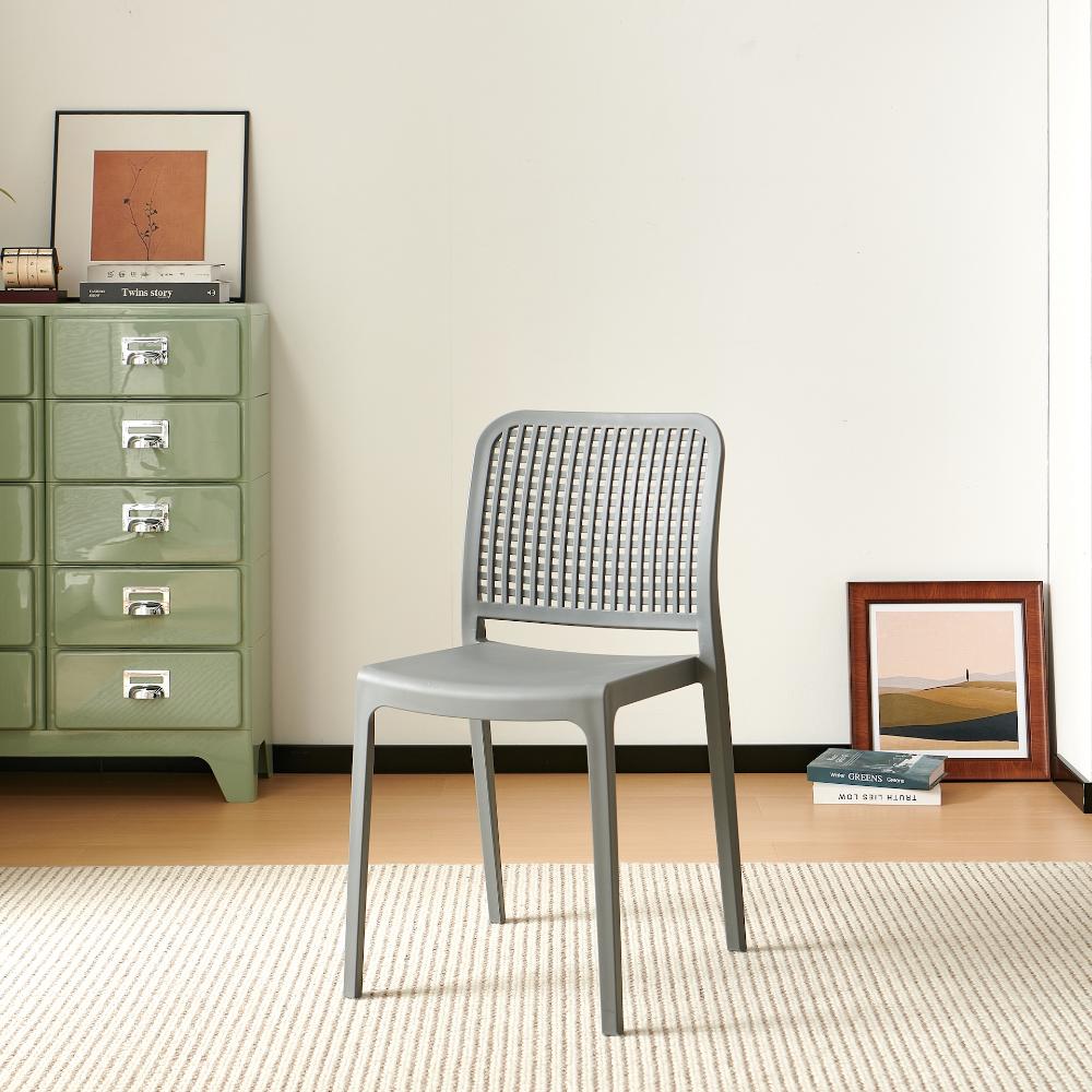 TuHome Bronx Industrial Accent Chair, Modern Urban Dining Ch - Grey