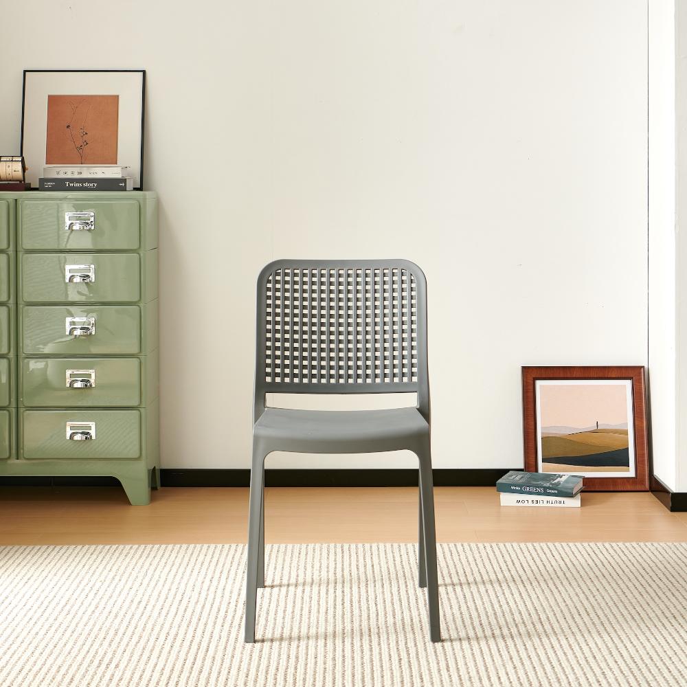 TuHome Bronx Industrial Accent Chair, Modern Urban Dining Ch - Grey