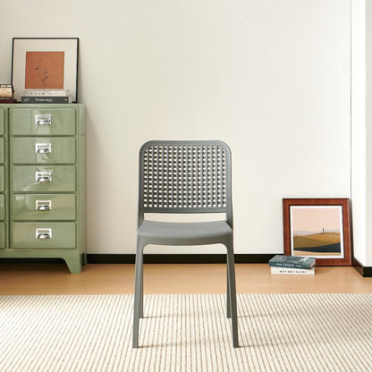 TuHome Bronx Industrial Accent Chair, Modern Urban Dining Ch - Grey