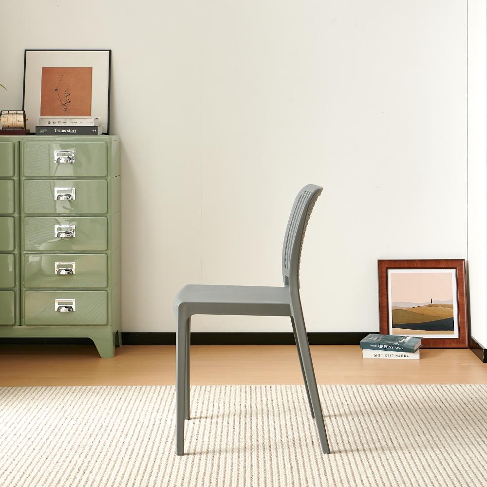 TuHome Bronx Industrial Accent Chair, Modern Urban Dining Ch - Grey
