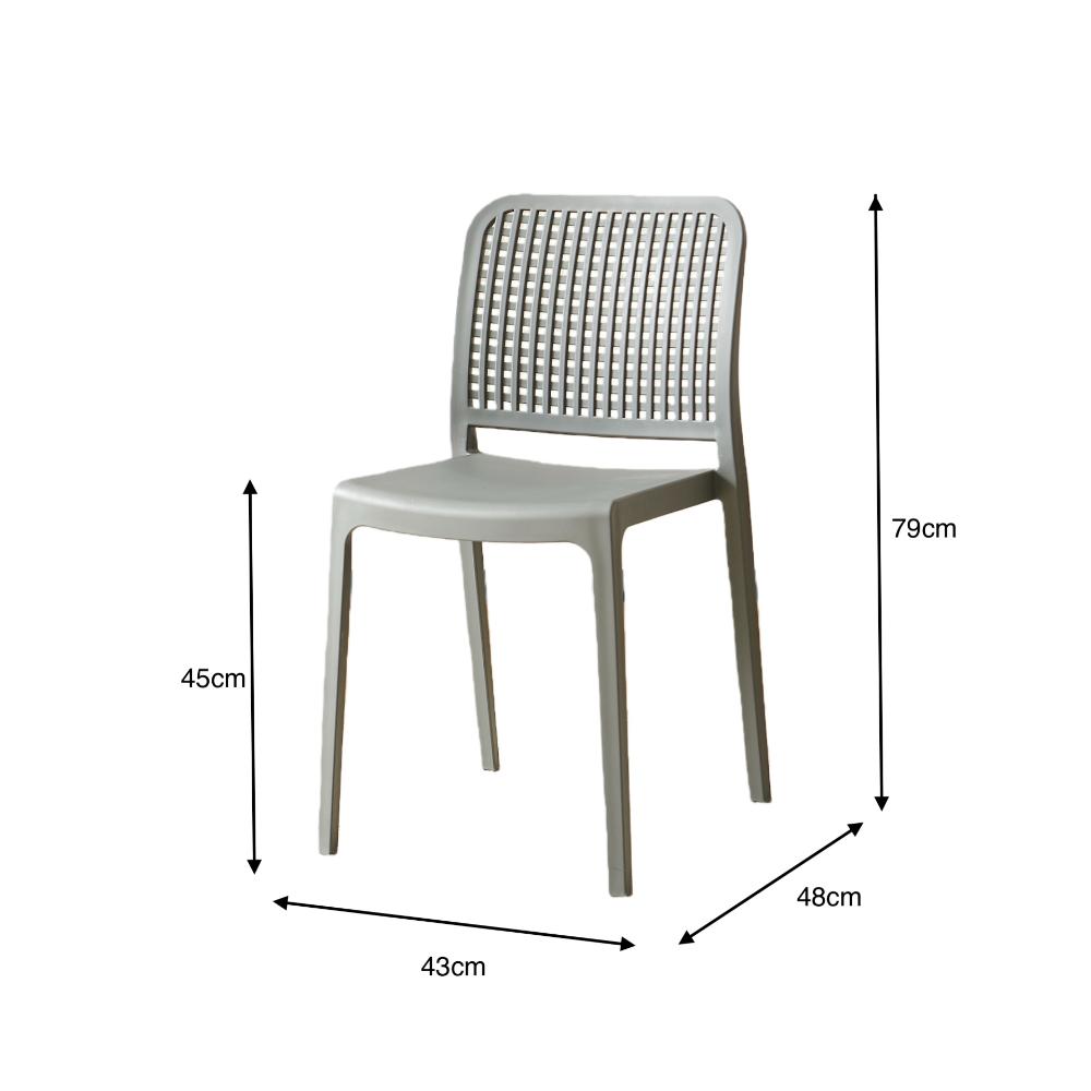 TuHome Bronx Industrial Accent Chair, Modern Urban Dining Ch - Grey