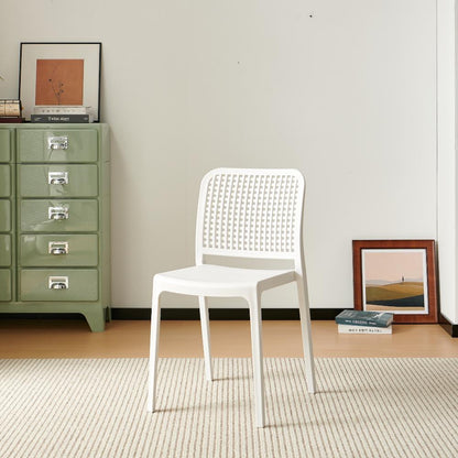 TuHome Bronx Industrial Accent Chair, Modern Urban Dining Ch - White