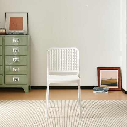 TuHome Bronx Industrial Accent Chair, Modern Urban Dining Ch - White