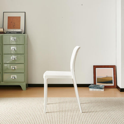TuHome Bronx Industrial Accent Chair, Modern Urban Dining Ch - White