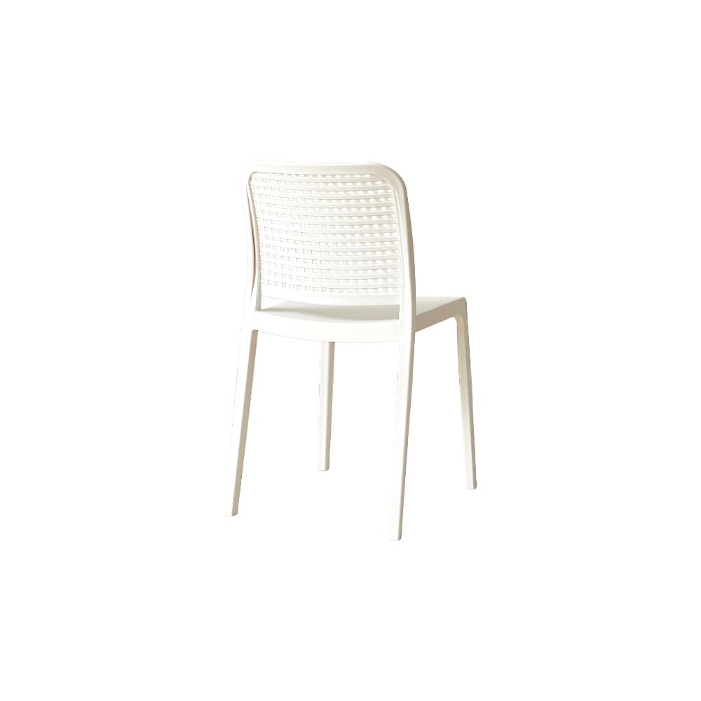 TuHome Bronx Industrial Accent Chair, Modern Urban Dining Ch - White