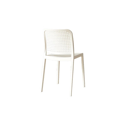 TuHome Bronx Industrial Accent Chair, Modern Urban Dining Ch - White