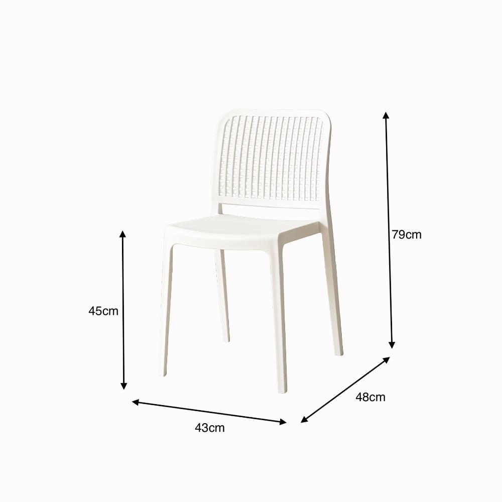 TuHome Bronx Industrial Accent Chair, Modern Urban Dining Ch - White