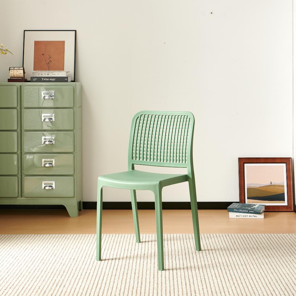 TuHome Bronx Industrial Accent Chair, Modern Urban Dining Ch - Olive