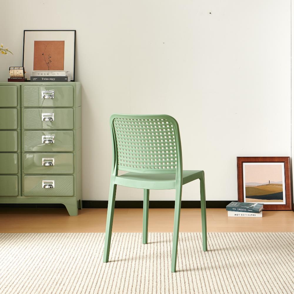 TuHome Bronx Industrial Accent Chair, Modern Urban Dining Ch - Olive