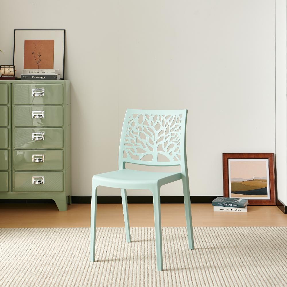 TuHome Harlem Modern Accent Chair, Contemporary Retro Dining - Light Blue