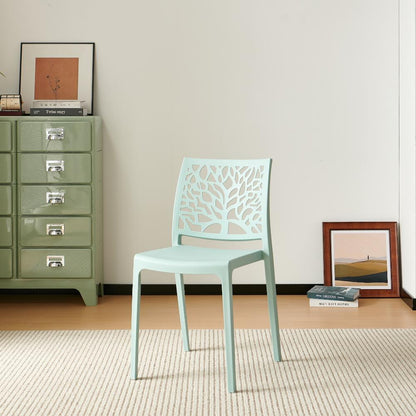 TuHome Harlem Modern Accent Chair, Contemporary Retro Dining - Light Blue