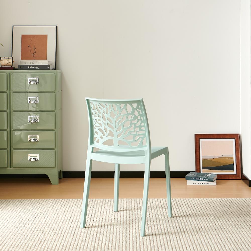 TuHome Harlem Modern Accent Chair, Contemporary Retro Dining - Light Blue