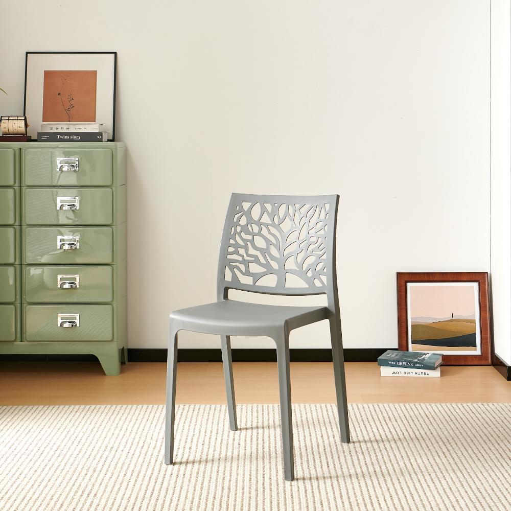 TuHome Harlem Modern Accent Chair, Contemporary Retro Dining - Dark Grey