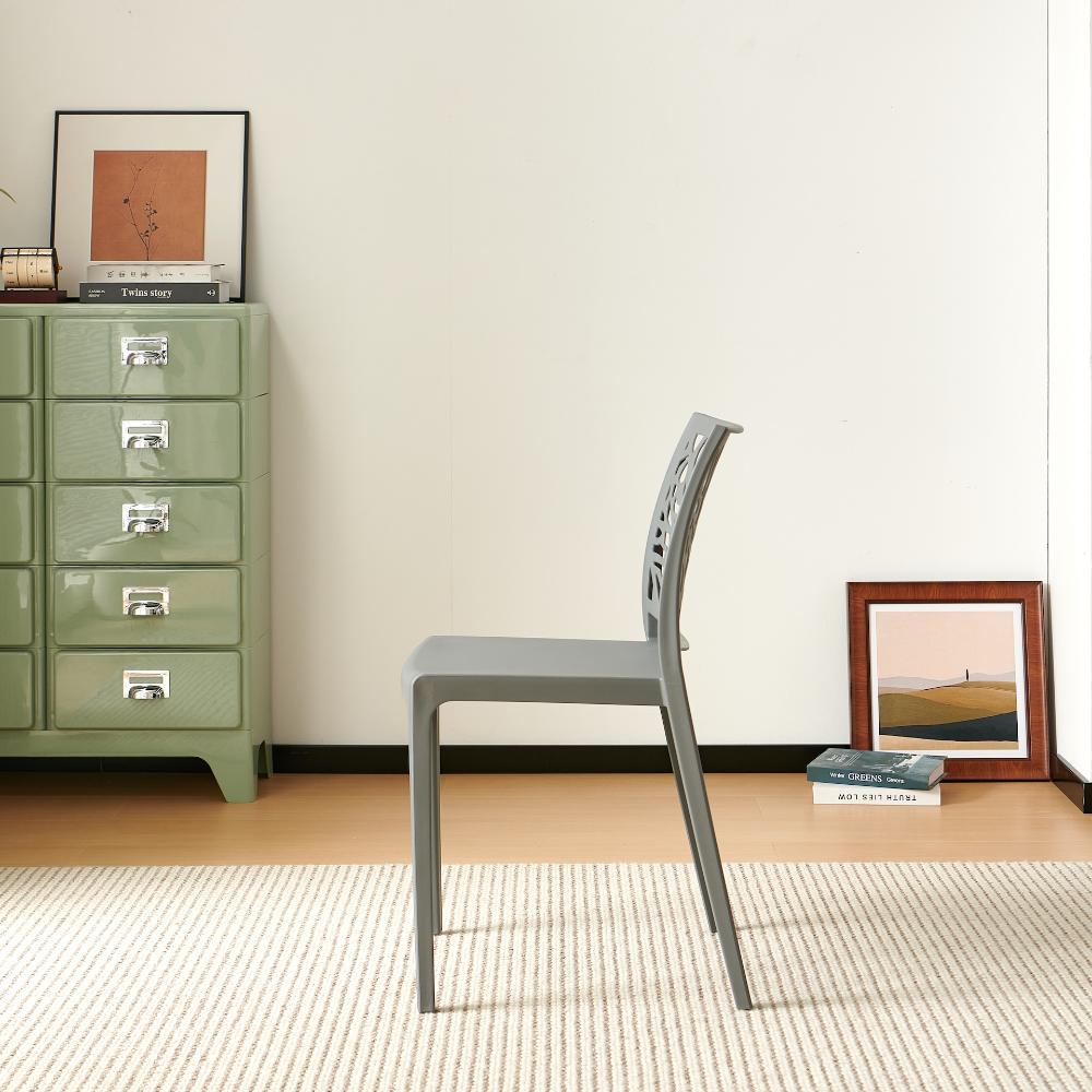TuHome Harlem Modern Accent Chair, Contemporary Retro Dining - Dark Grey